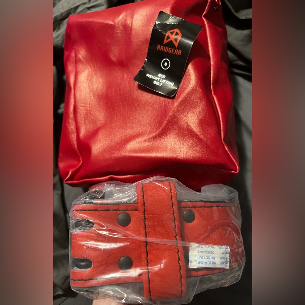 RawGear Size Small Red Lifting Belt w/Carrying Case - New with Tags